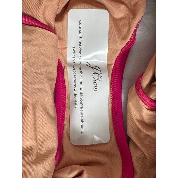 NWT J. Crew Ruched V-Neck One Piece Swimsuit Radiant Fuchsia Size 12 - Picture 11 of 11